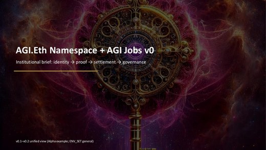 Cover of AGI.Eth Namespace + AGI Jobs