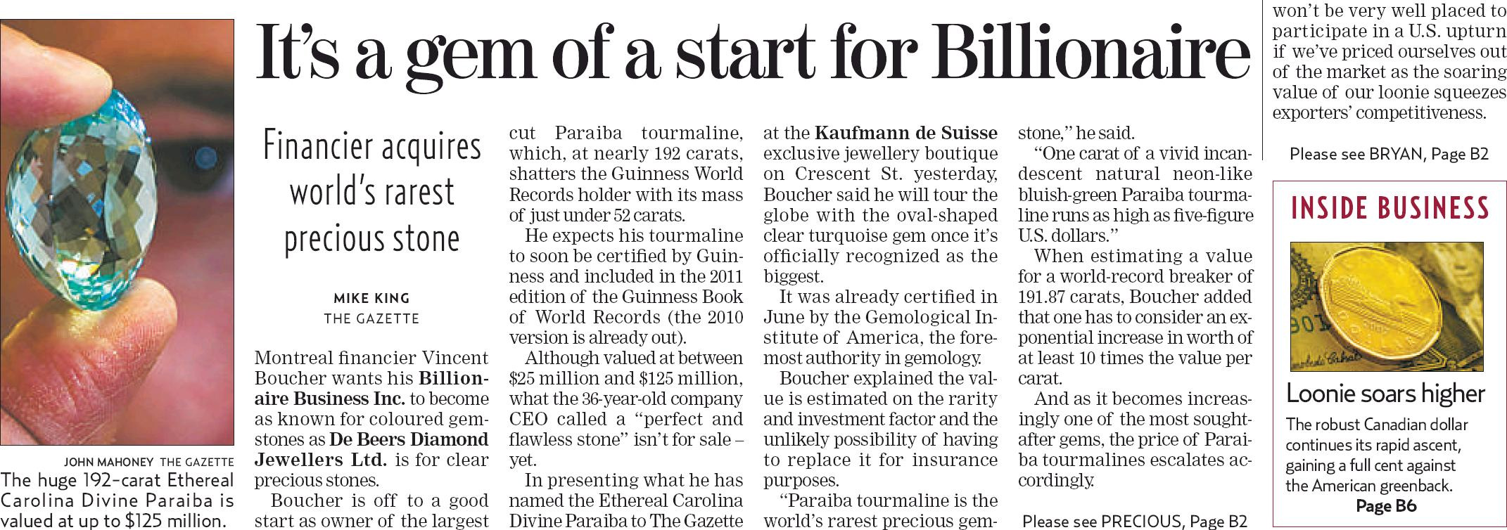 Guinness World Records™ | It's a gem of a start for Billionaire.