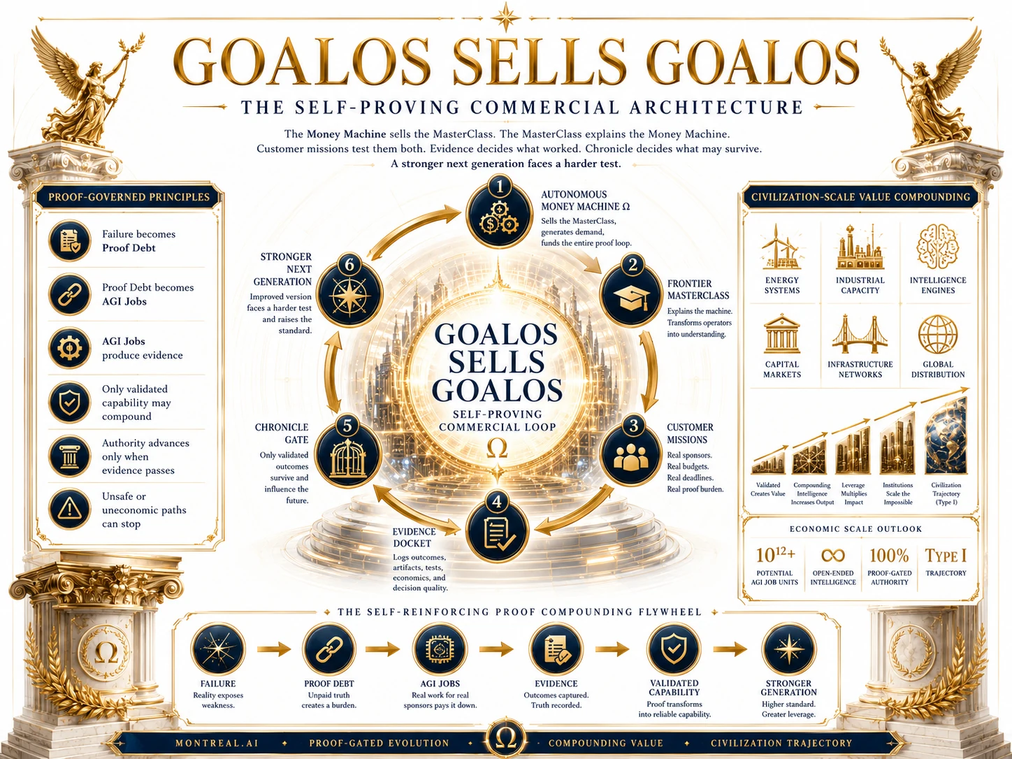 GoalOS Sells GoalOS research plate showing the self-proving commercial loop