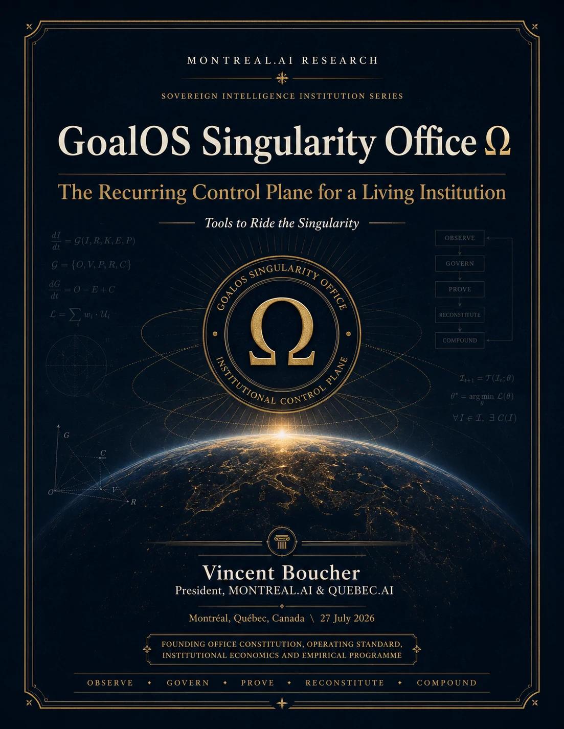Couverture du papier fondateur du Bureau de la Singularité GoalOS Omega